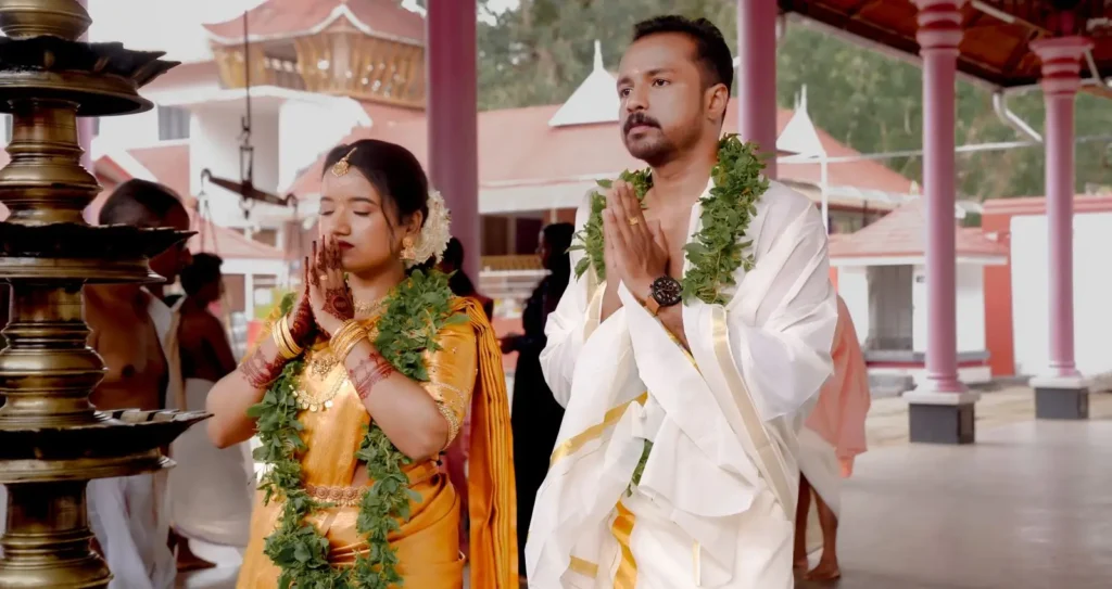 Temple wedding ceremony moment