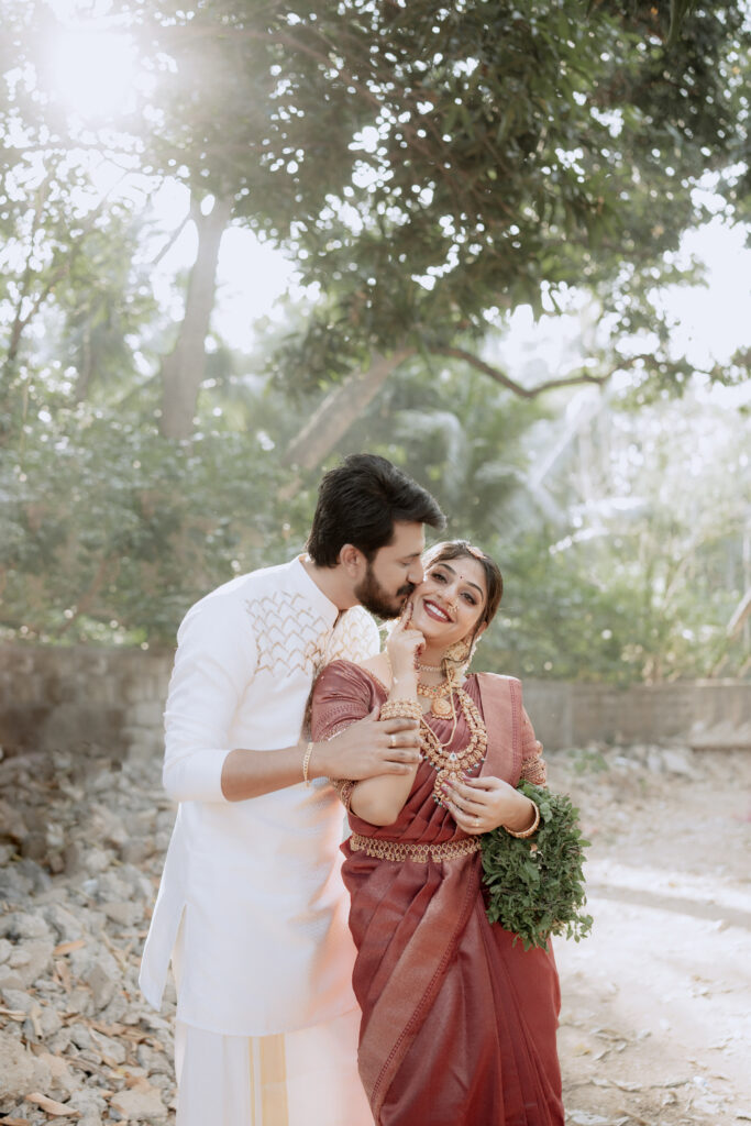 Temple wedding celebration moment