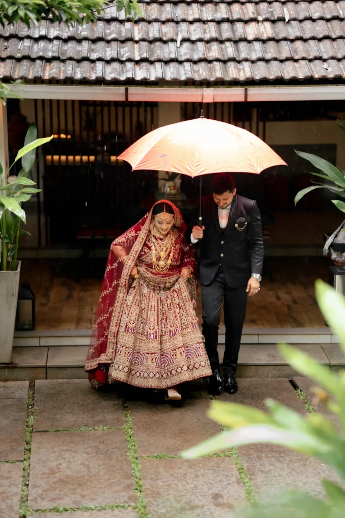 Bride and groom intimate wedding portrait