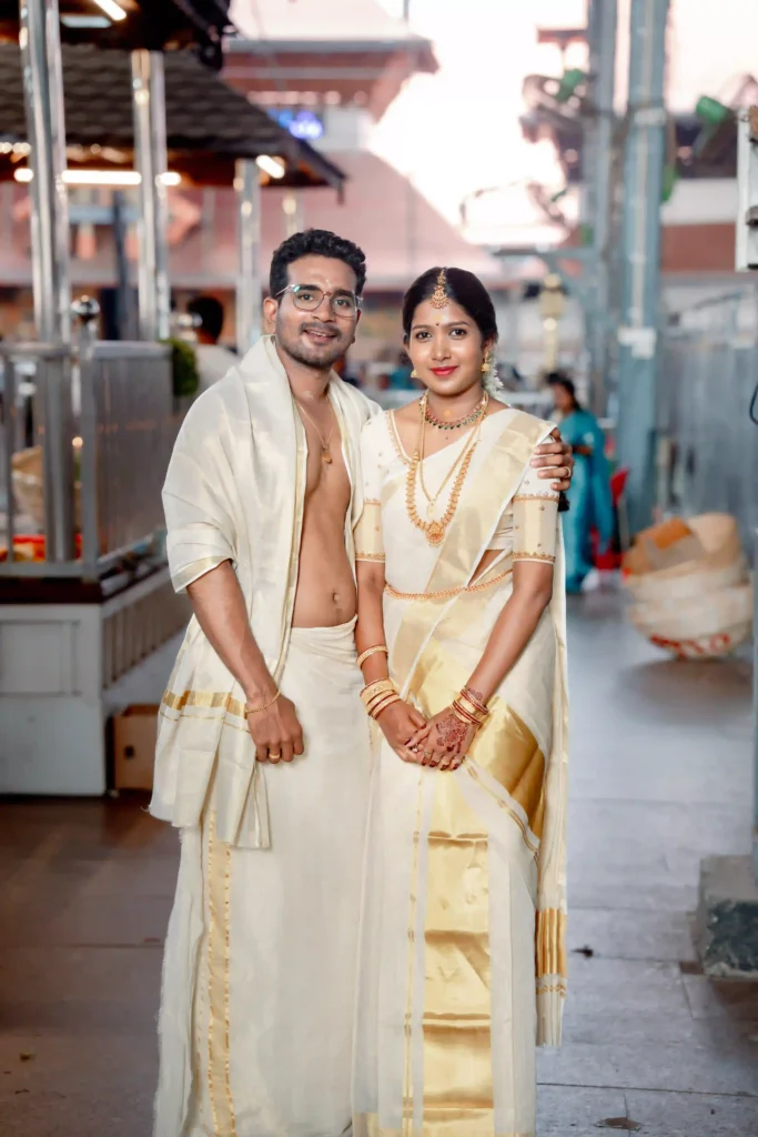 Bride and groom temple wedding ritual