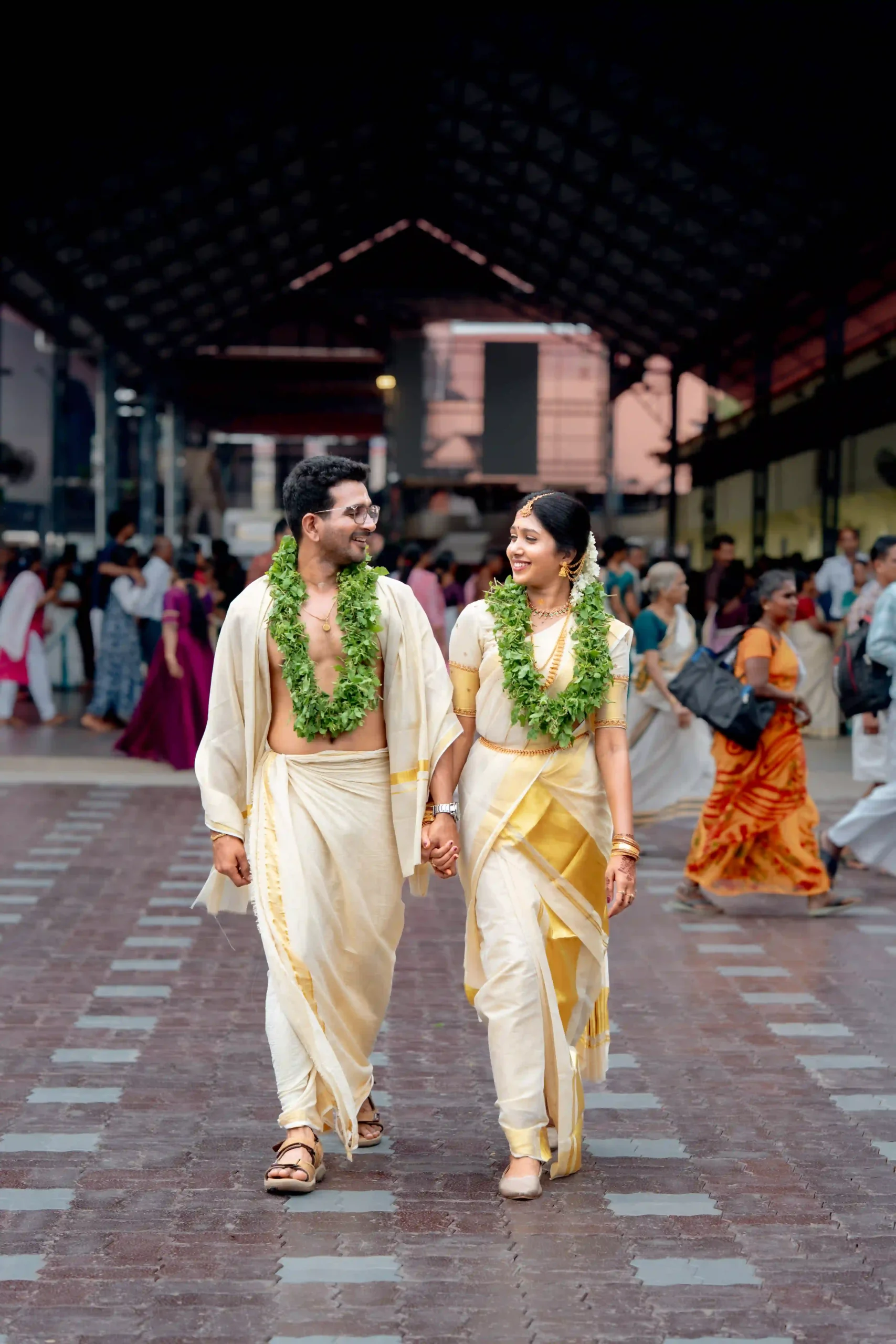 Traditional Kerala wedding ceremony of bride and groom
