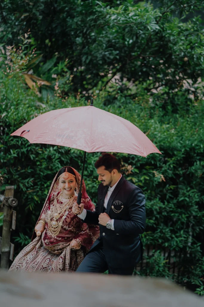 Romantic destination wedding couple portrait